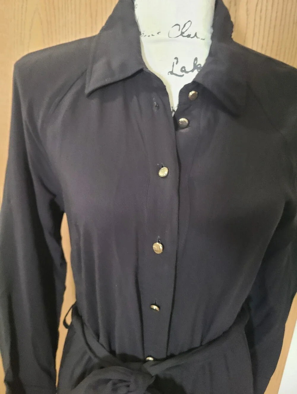 H&M Long Sleeve Button Down Belted Maxi Shirt Dress - Picture 4 of 6